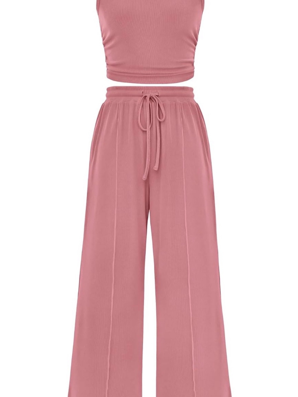 BTFBM 2 Piece Outfits For Women Airport Travel Outfit- Dusty Rose color.